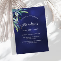 Blågrön elegant födelsedag
