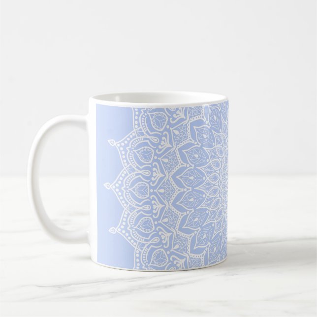 Blågrön Mandala - Bora på Enbär Kaffemugg (Vänster)