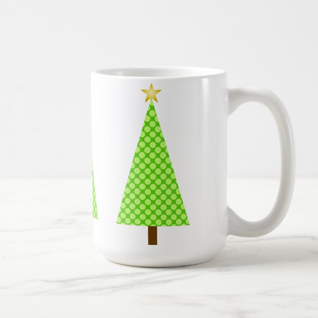 Blågrön polka, modern Julgran Kaffemugg (Höger)