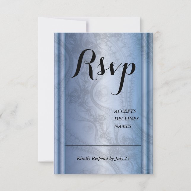 Blågrön RSVP-kort med spetsdesign OSA Kort (Framsida)