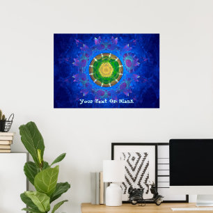 Blågrön Tie Dye Poster