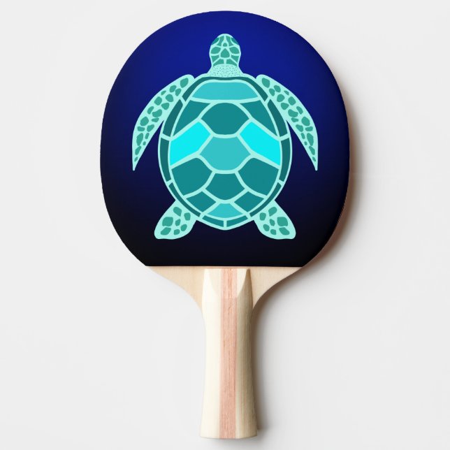 Blågrön turkos teal sköldpadda  pingisracket (Framsidan)