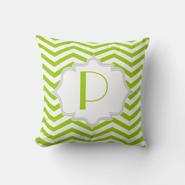 Blågrön, vit chevron zigzag mönster kudde (Framsida)