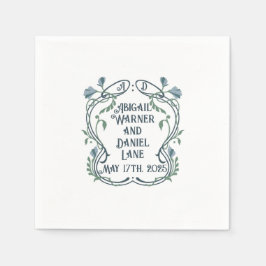 BlåGrönt Art nouveau Bröllop Cocktail Pappersservett