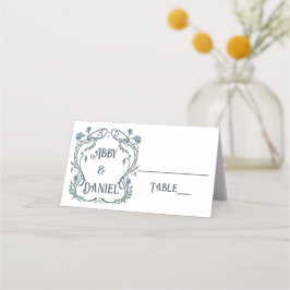 BlåGrönt Art nouveau Bröllop Placeringskort