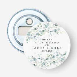 BlåGrönt Eucalyptus Lövs Wedding Favor Flasköppnare