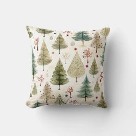 BlåGrönt Guld Julgran Mönster Kudde