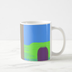 BlåGrönt Orange Färg Art Mönster Coffee eller Tea Kaffemugg