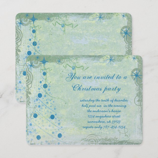 Blågruppens inbjudan till Julgran-gruppen (Fram/baksida)