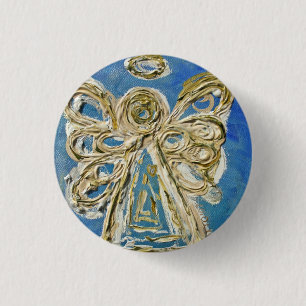 Blåguardian Angel Buttons, Stift eller Pendants Knapp