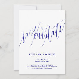 Blågul Elegant-skriptinbjudan Inbjudningar