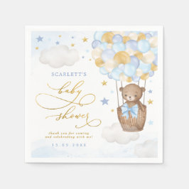 BlåGuld Nalle Luftballong Pojke Pappersservett