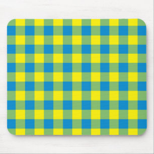 BlåGultens Grönt Play Checker Mönster Musmatta