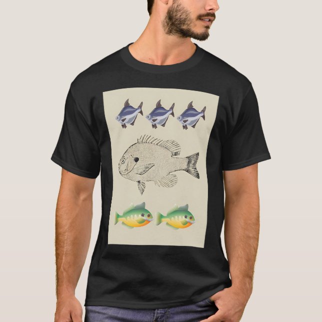 Blågylle Solfisk Samling â€“ Sötvattensfiske T Shirt (Framsida)