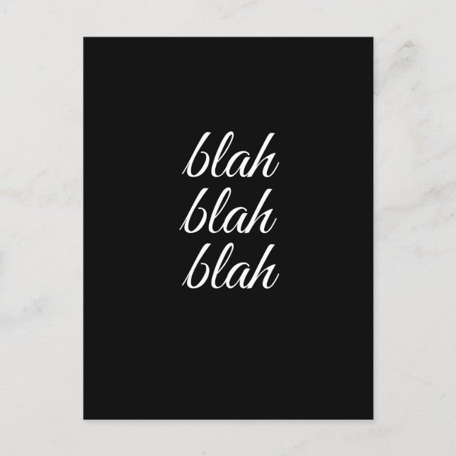 blah blah blah - helg vykort (Framsida)