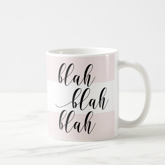 Blah Blah Blah! Modern skript  Rosa Rand Kaffemugg (Höger)