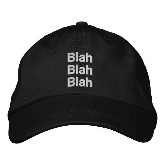 Blah, Blah, Blah Personlig Justerbar Hatt Broderad Keps (Framsida)