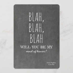Blah Blah Funny Bridesmaid Frieri Inbjudningar