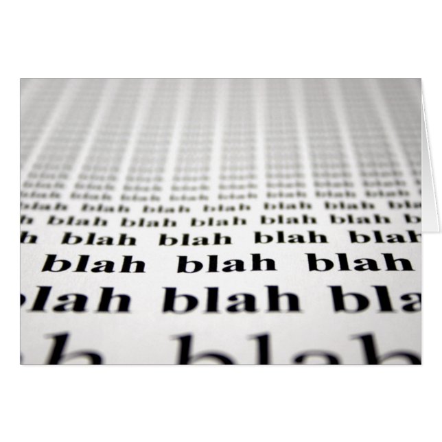 Blah - blah hälsningskort (Framsidan Horizontal)