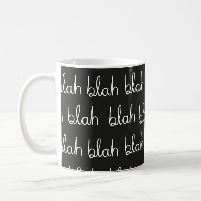 Blah blah Sömlös mönster.  Kaffemugg (Vänster)