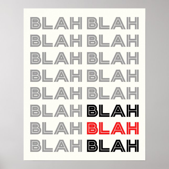 BLAH BLAH Typography Poster (Framsidan)