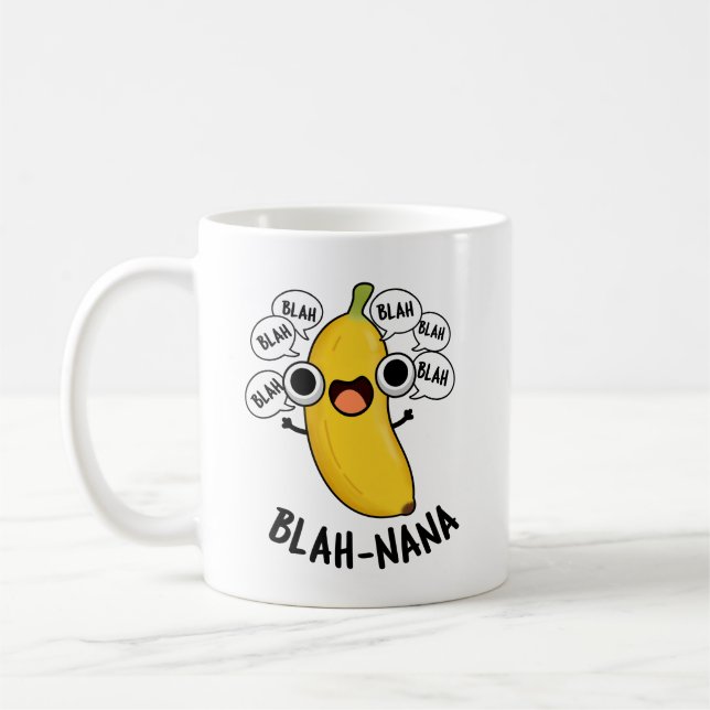 Blah-nana Funny Banana Pun Kaffemugg (Vänster)
