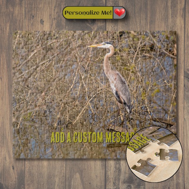 Blåhäger på en gren pussel (Great Blue Heron on a limb Jigsaw Puzzle)