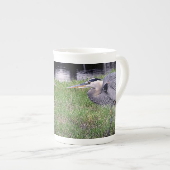 Blåhägerns revir benporslin mugg (Framsida höger)