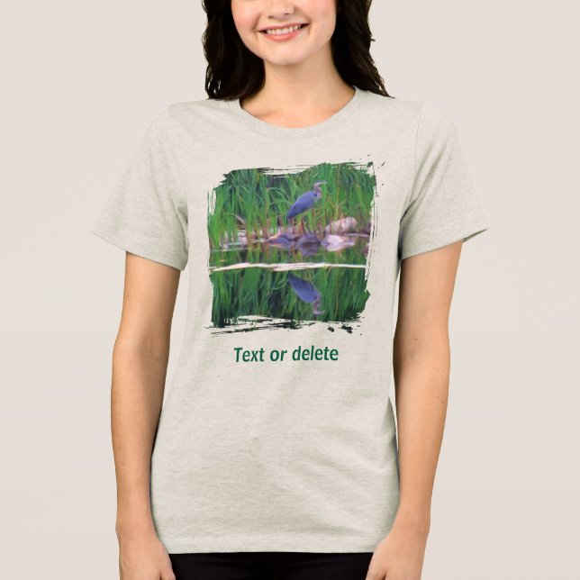 Blåhägerreflektioner Djurmålning  T Shirt (Framsida)