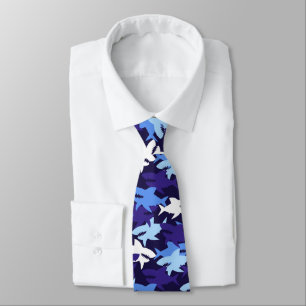 Blåhaj Camouflage Mönster Slips