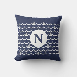 Blåhaj, fin Monogram Kudde