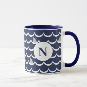 Blåhaj Fin Monogram Mugg