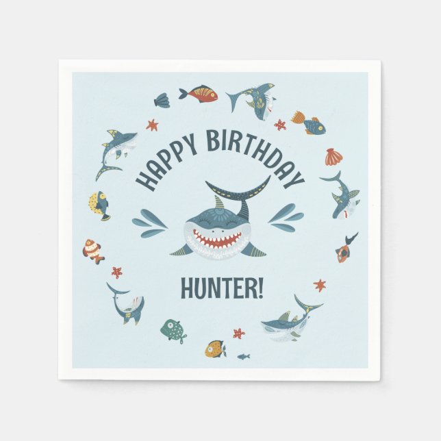 Blåhaj, Födelsedagsfest blöjor Pappersservett (Framsidan)