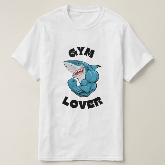 Blåhaj, gym älskare T-shirt (Design framsida)