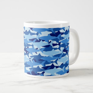Blåhaj Mönster Jumbo Mugg