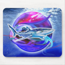 Blåhaj och pilotfisk