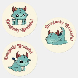 Blåhaltig grönt drake baby-tack klistermärke