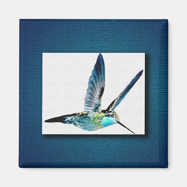 Blåhaltig Hummingbird Magnet (Framsidan)