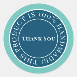 Blåhandgjord Märkre-etikett Runt Klistermärke