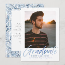 Blåhandskrivet foto Studenten-meddelande