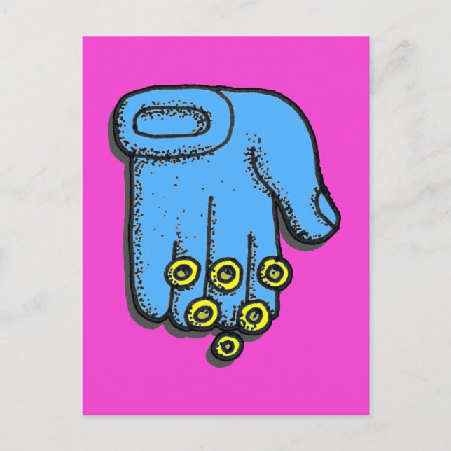 Blåhandsvisitkort Vykort (Framsida)