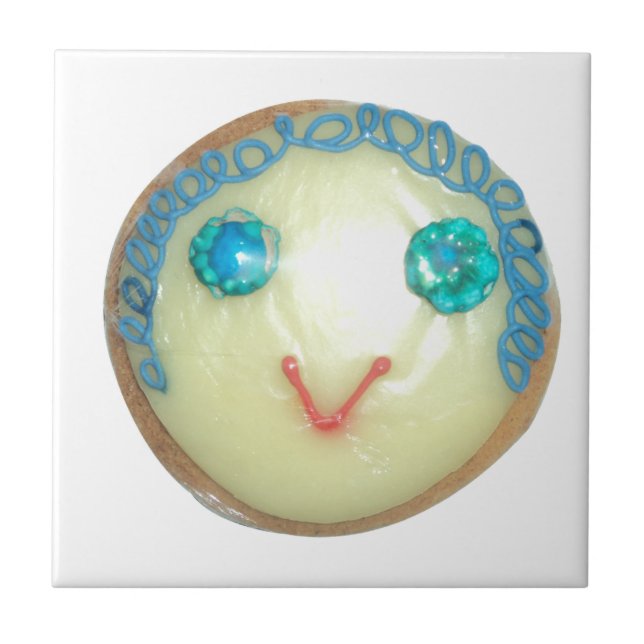 Blåhårsbildande utskrift/grafik kakelplatta (Framsidan)