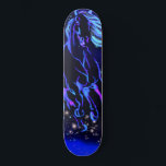 Blåhäst som går i Skateboard på stjärnor<br><div class="desc">Neon Blue Horse på måndagskvällen Starry Natt Magic Animal Teckning - Välj / lägg till din unika text / Färg - Gör din Speciella gåva - Ändra storlek och flytta eller ta bort och lägg till inslag / bild med anpassning verktyg! - Teckning och MJÖLKS UTFORMNING. Du kan också överföra...</div>