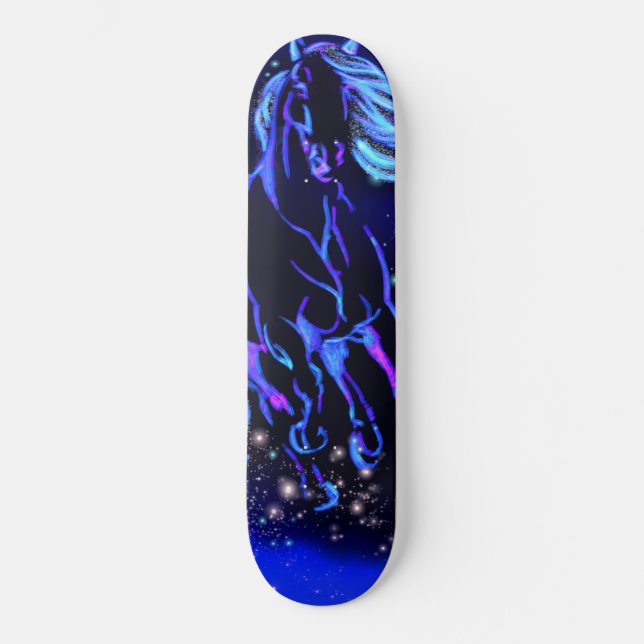 Blåhäst som går i Skateboard på stjärnor (Framsida)