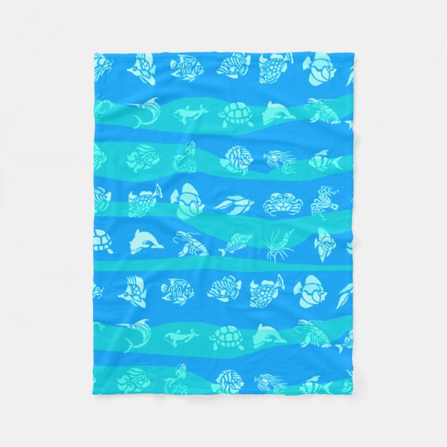 Blåhav Fleecefilt (Framsidan)