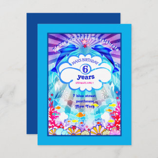 Blåhav ​ ​ världsdelfinkallelse inbjudningar