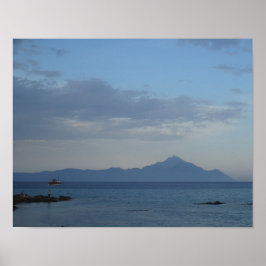 Blåhavet och Himlar i Grekland Poster