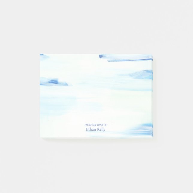 Blåhavets Abstrakt Art Personlig Namn Post-it Block (Framsida)