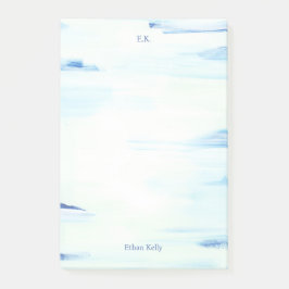 Blåhavets Abstrakt Art Personlig Namn Post-it Block