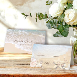 Blåhavets Vinkara tropiska Beach-bröllop Placeringskort